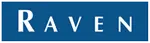 RAVEN logo: white uppercase letters on a dark blue rectangle