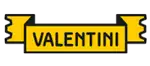 Valentini logo—yellow ribbon banner with black border and the brand name VALENTINI in the center.
